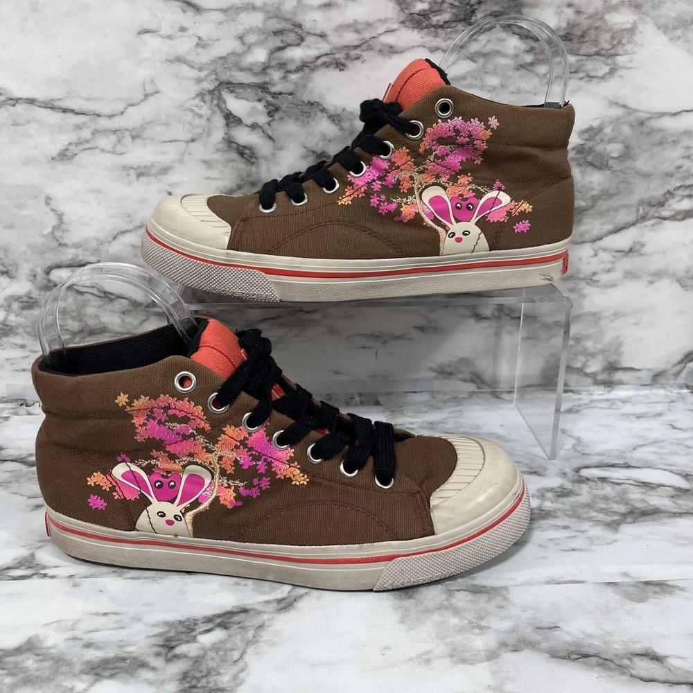 Kustom  Sneakers Shoes Women's 7.5 Erica Keriv301  Brown White Canvas Lace up‎
